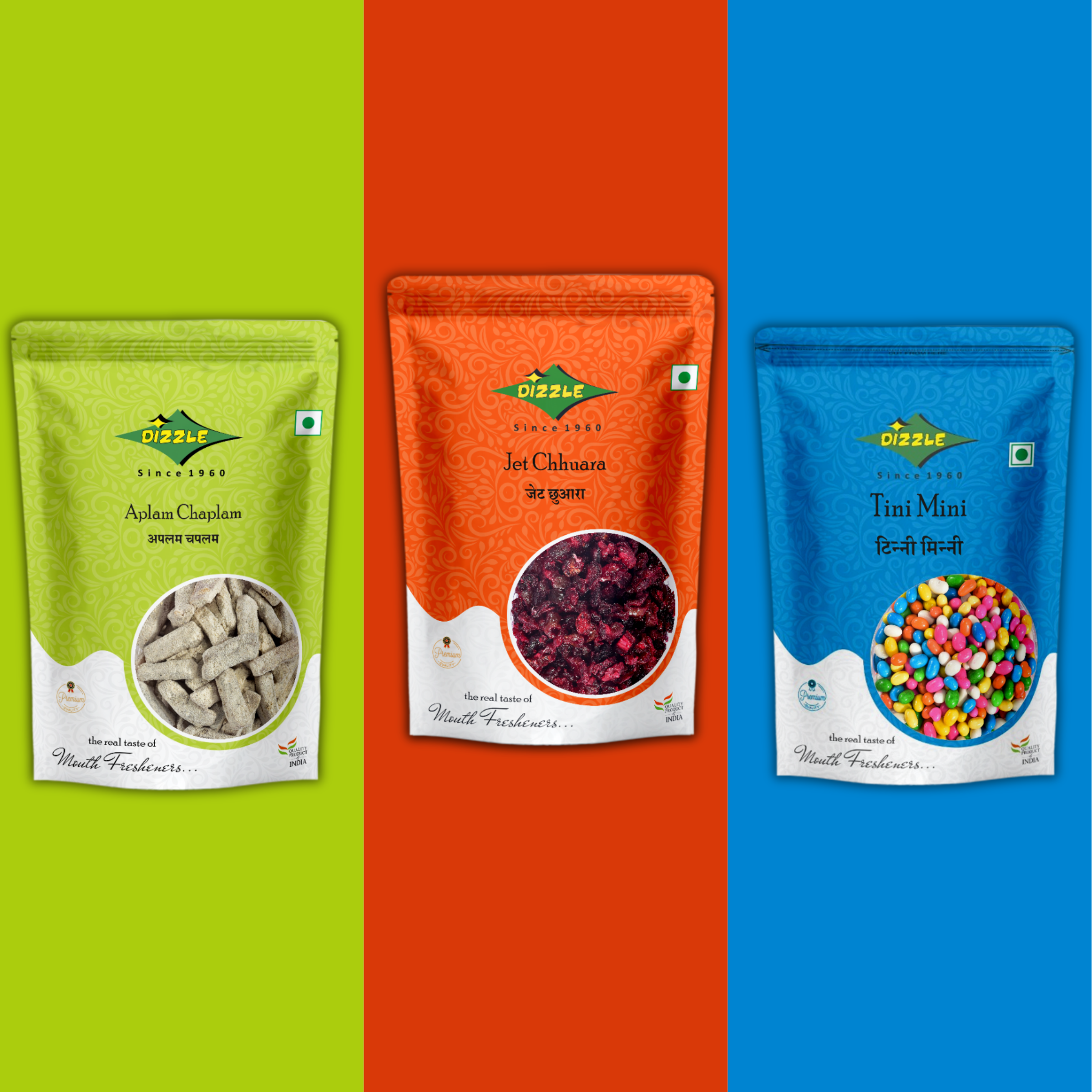 Dizzle Aplam Chaplam, Jet Chhuara & Tini Mini Combo Pack (100g Each)