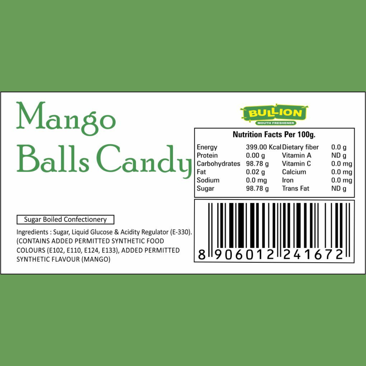 Bullion Mango Balls Candy Black