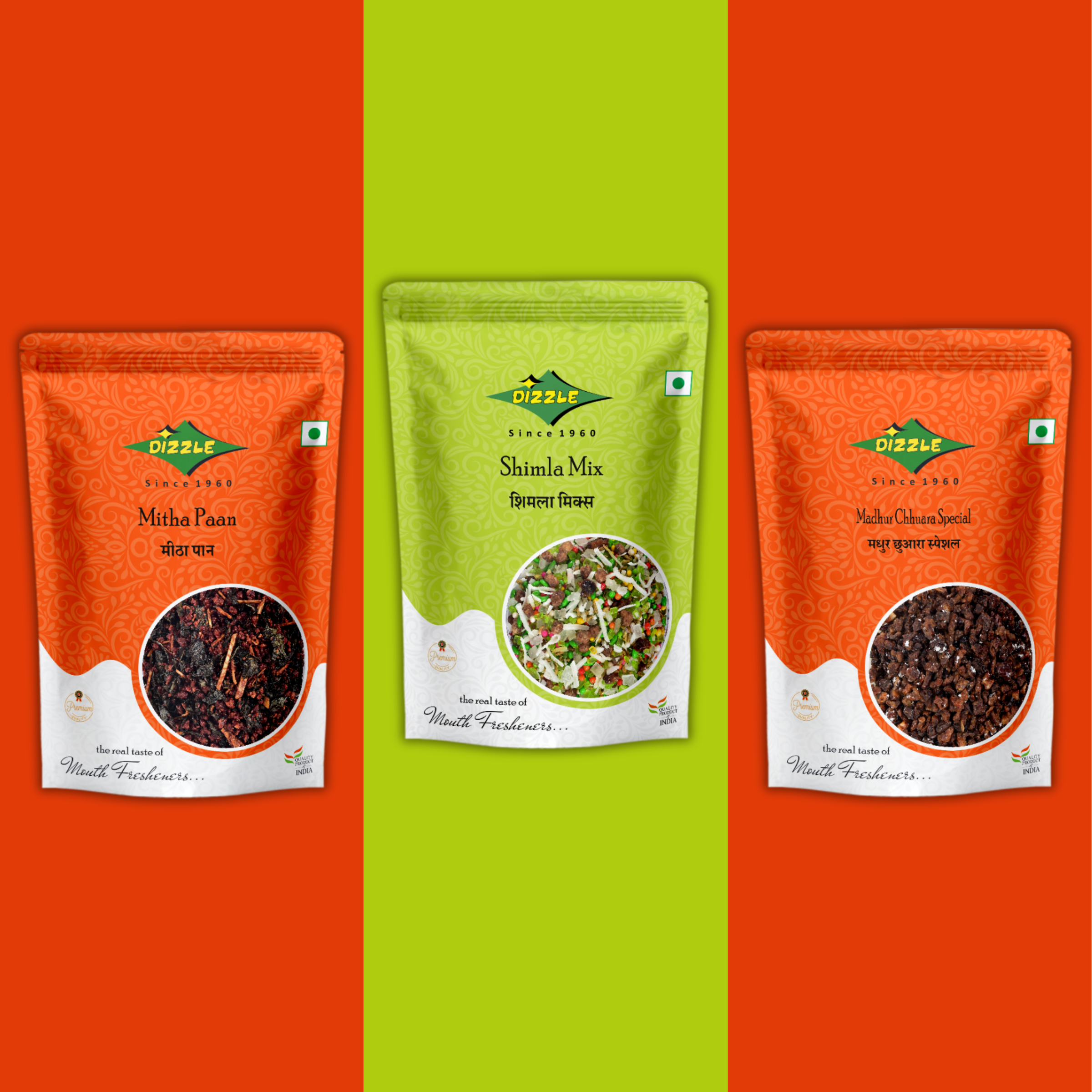 Dizzle Mitha Pan, Shimla Mix & Madhur Chhuara Special Combo Pack (100g Each)