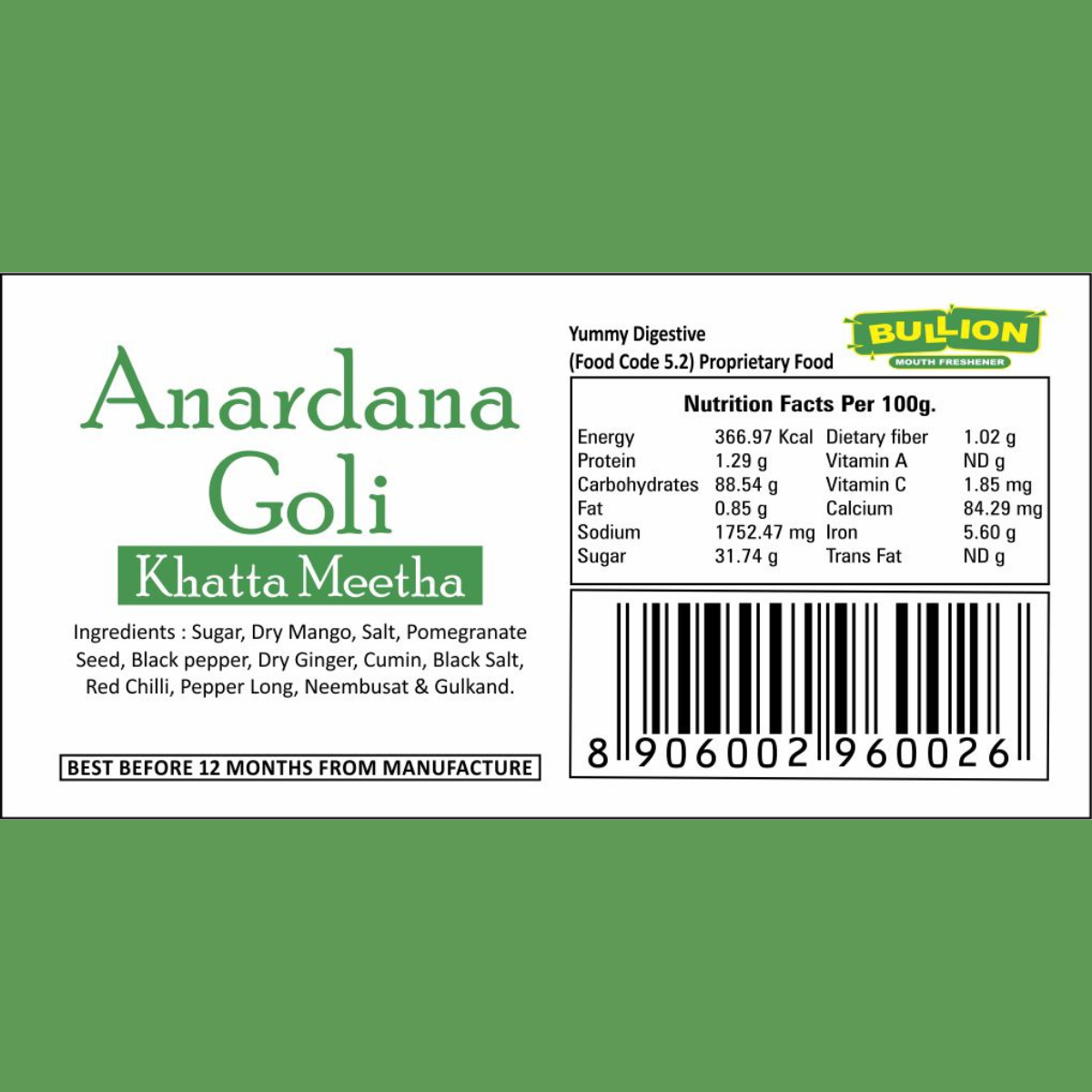 Bullion Anardana Goli