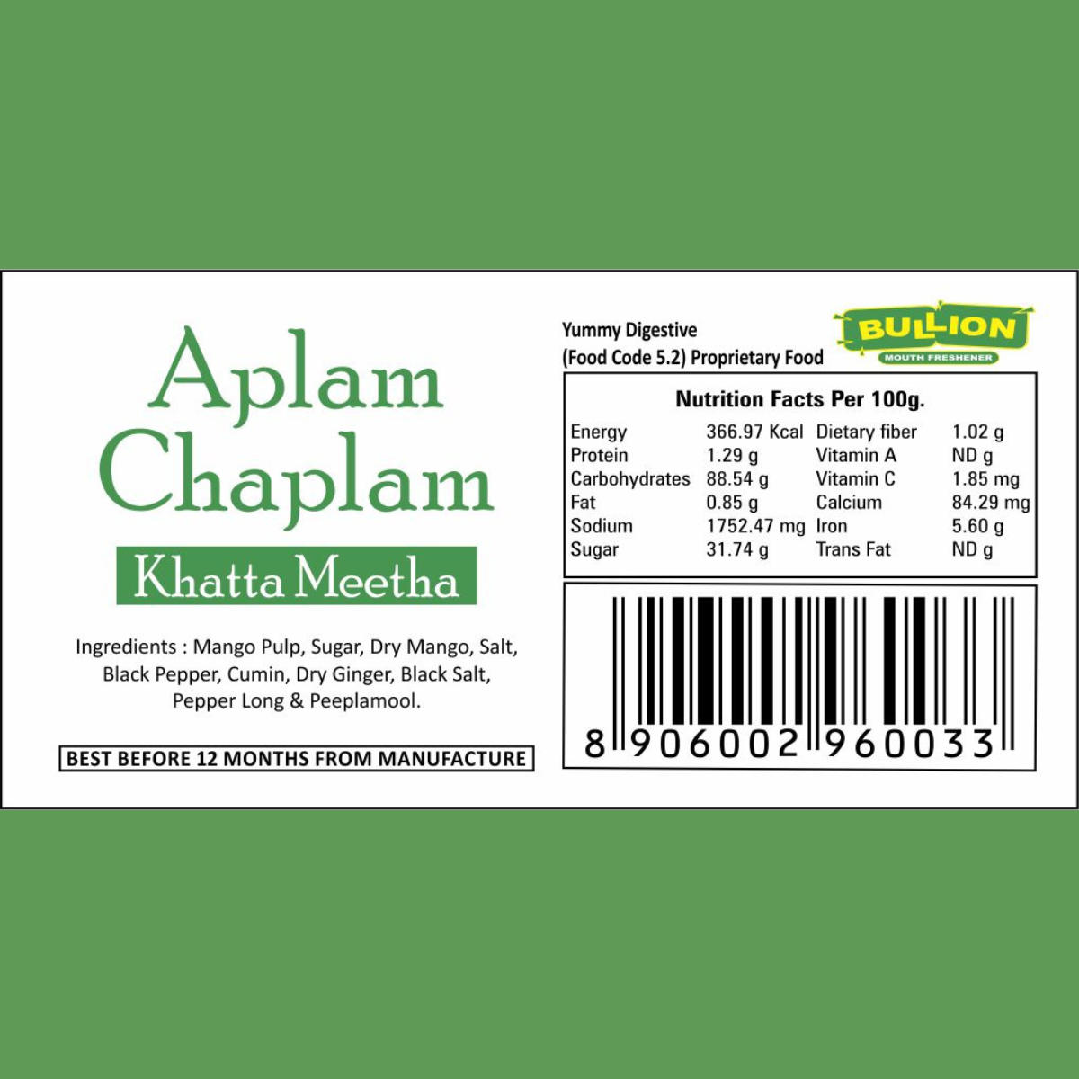 Bullion Aplam Chaplam