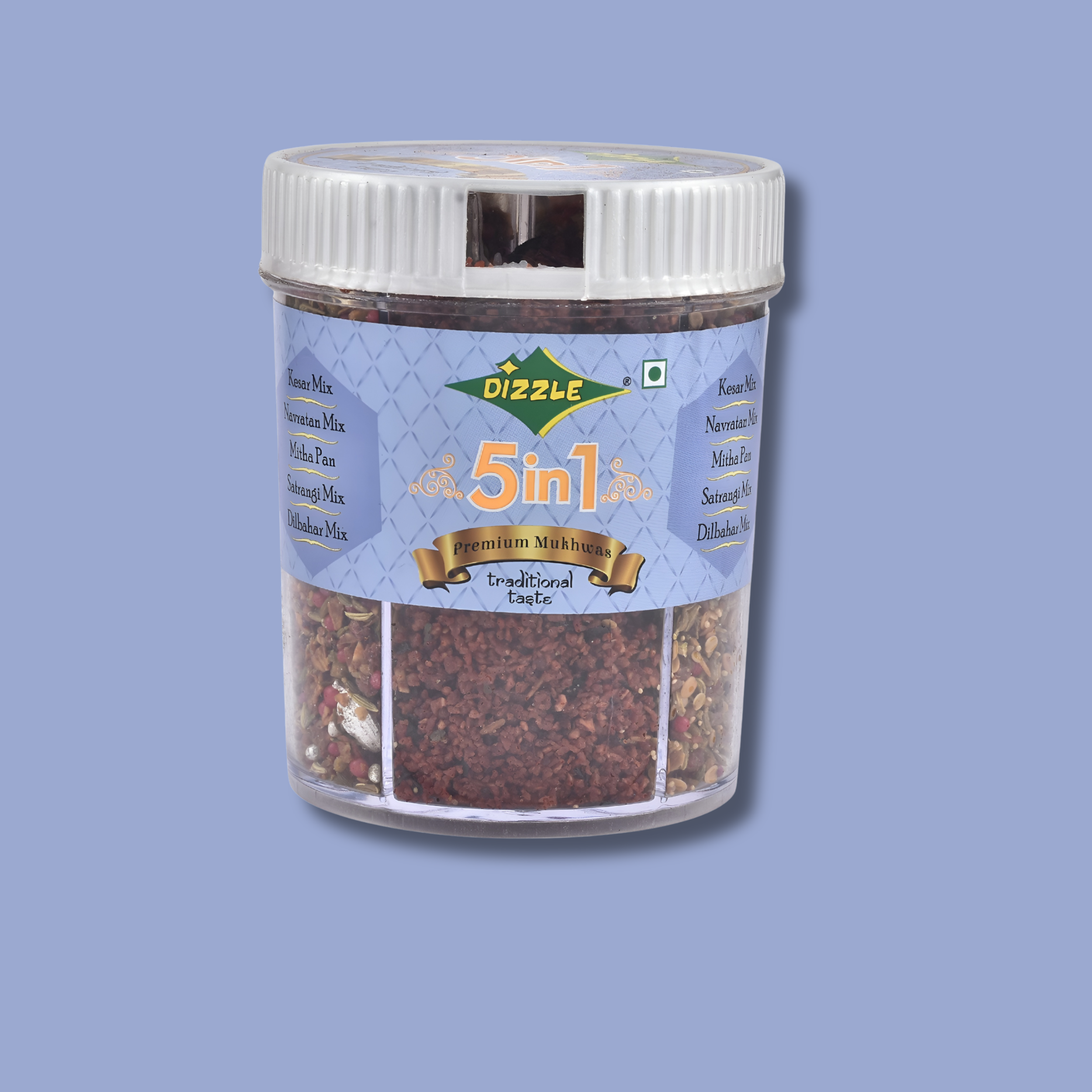 Mukhwas Tin 5 In 1 - (Individual Box Pack) (Kesar Mix, Navratan Mix, Mitha Pan, Satrangi Mix, Dilbahar Mix)