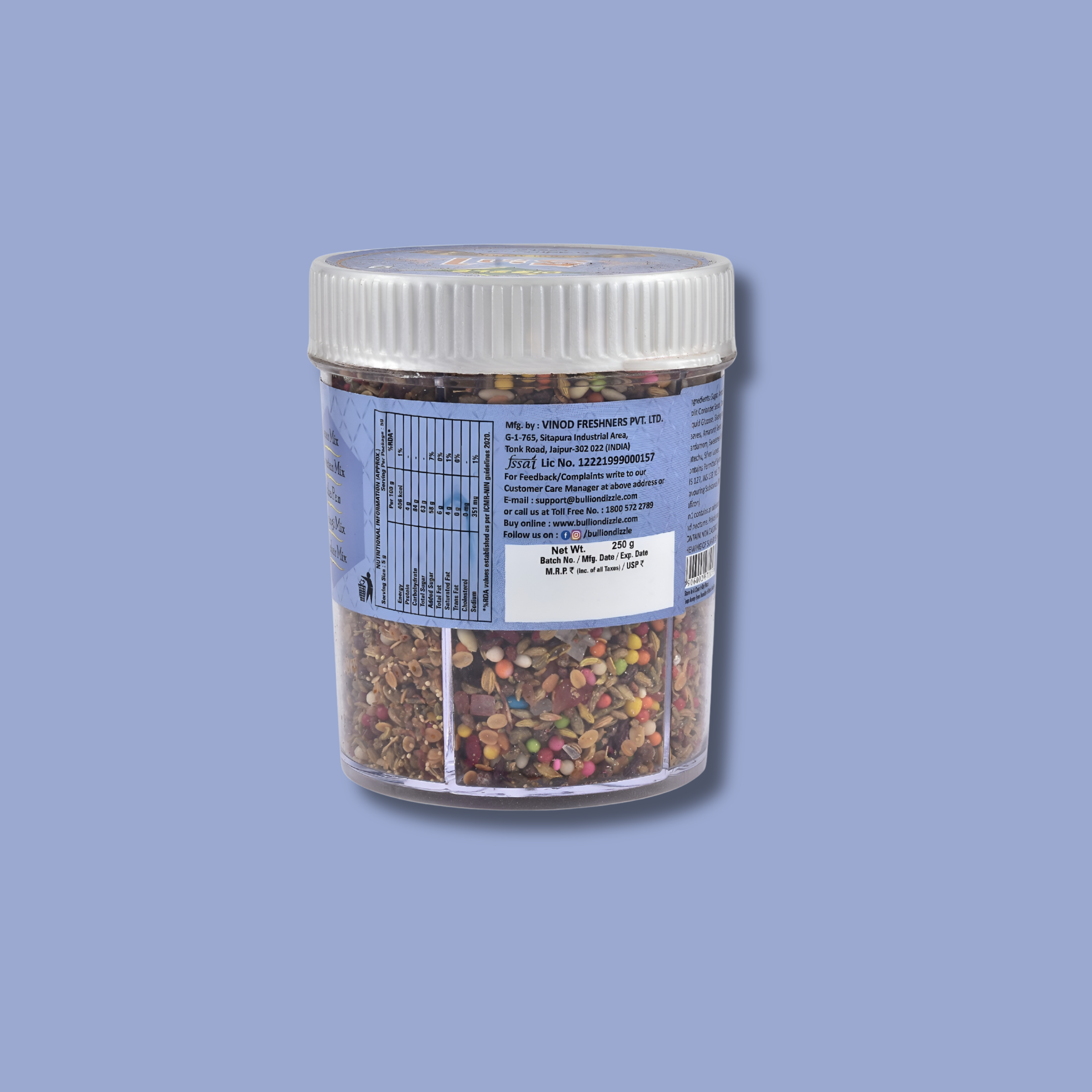 Mukhwas Tin 5 In 1 - (Individual Box Pack) (Kesar Mix, Navratan Mix, Mitha Pan, Satrangi Mix, Dilbahar Mix)
