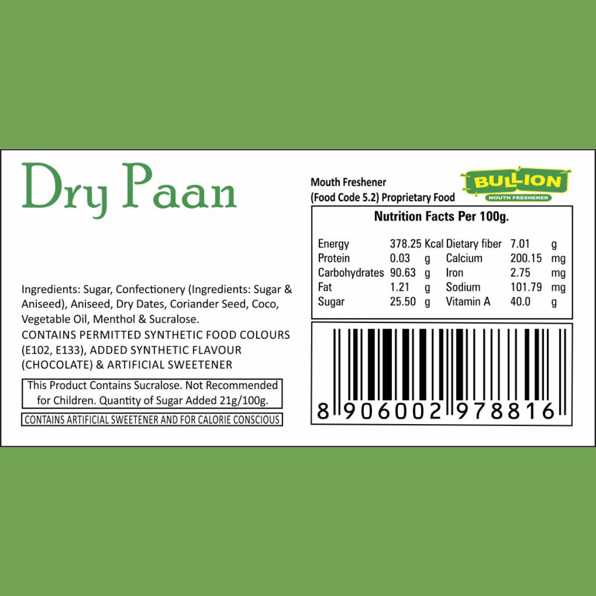 Bullion Dry Paan (Non Supari)