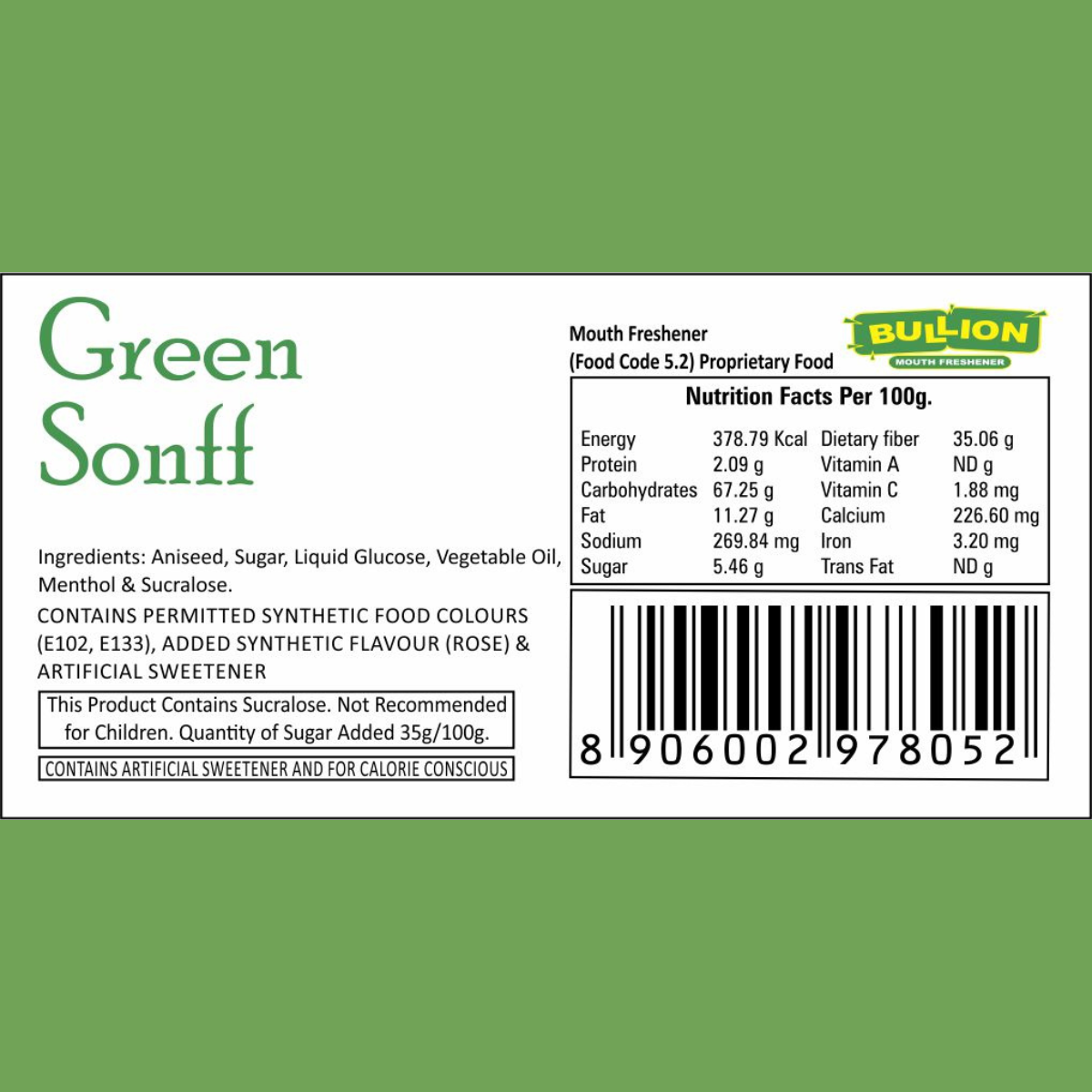Bullion Green Sonff