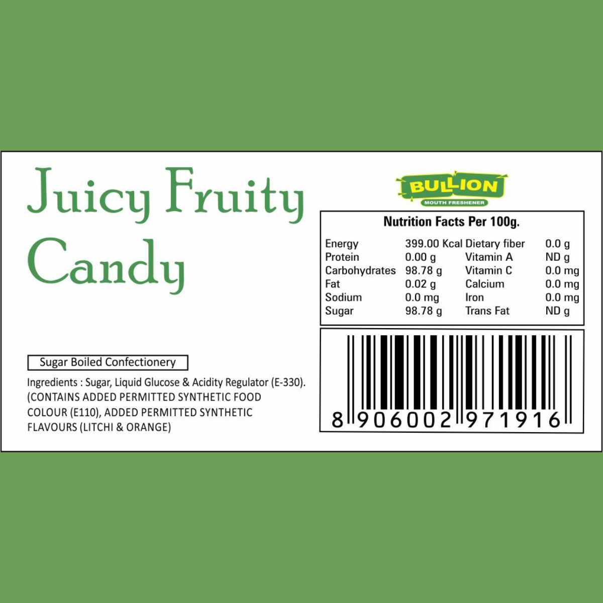 Bullion Juicy Fruity Candy