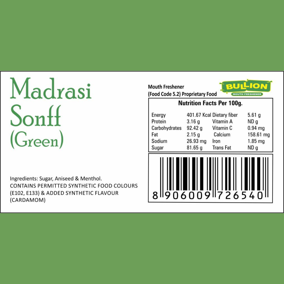 Bullion Madrasi Sonff Green