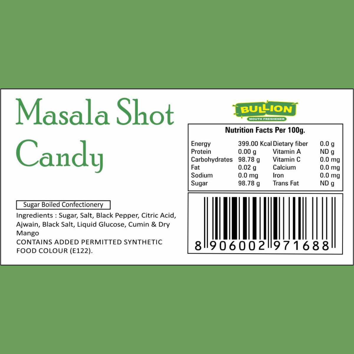 Bullion Masala Shot Candy