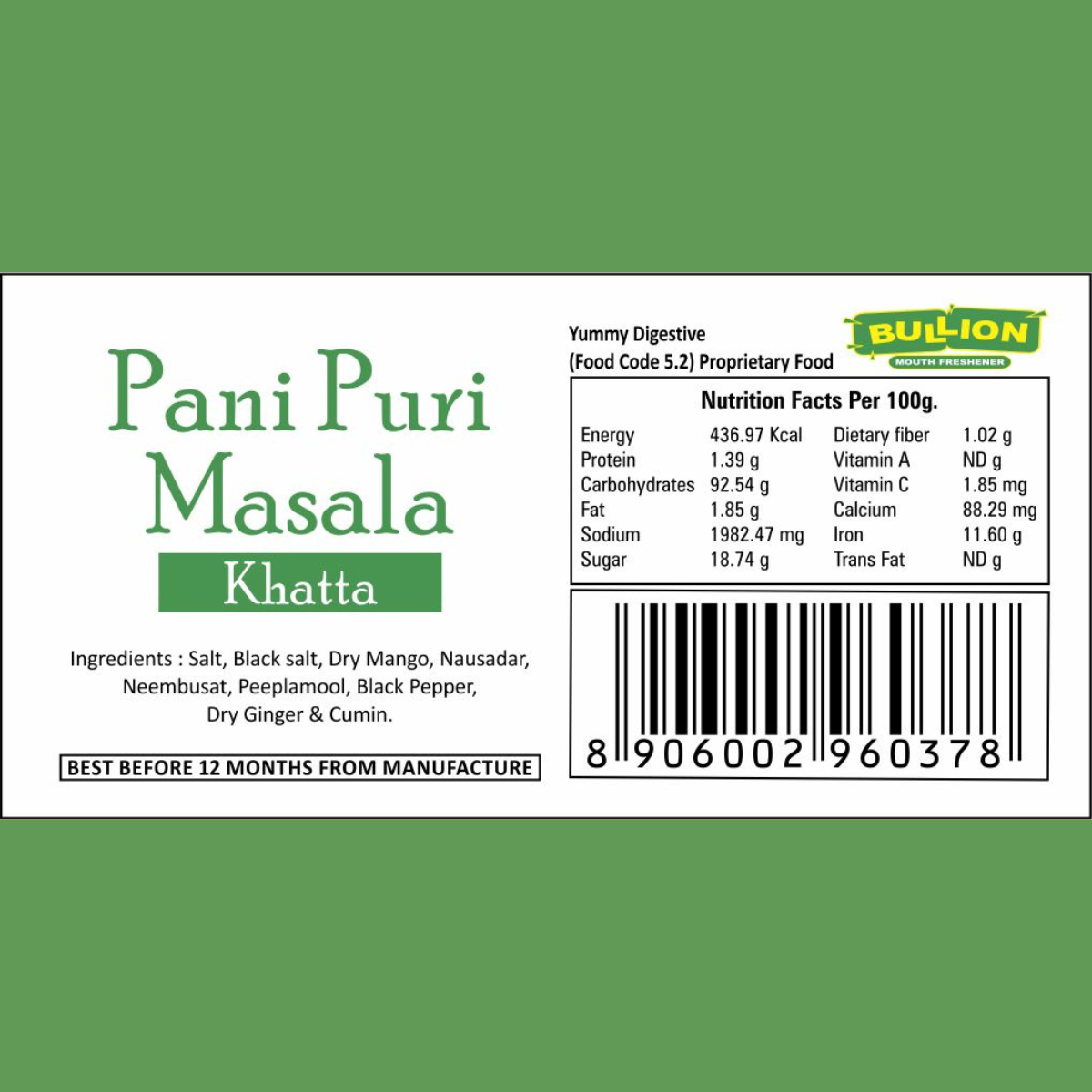 Bullion Pani Puri Masala