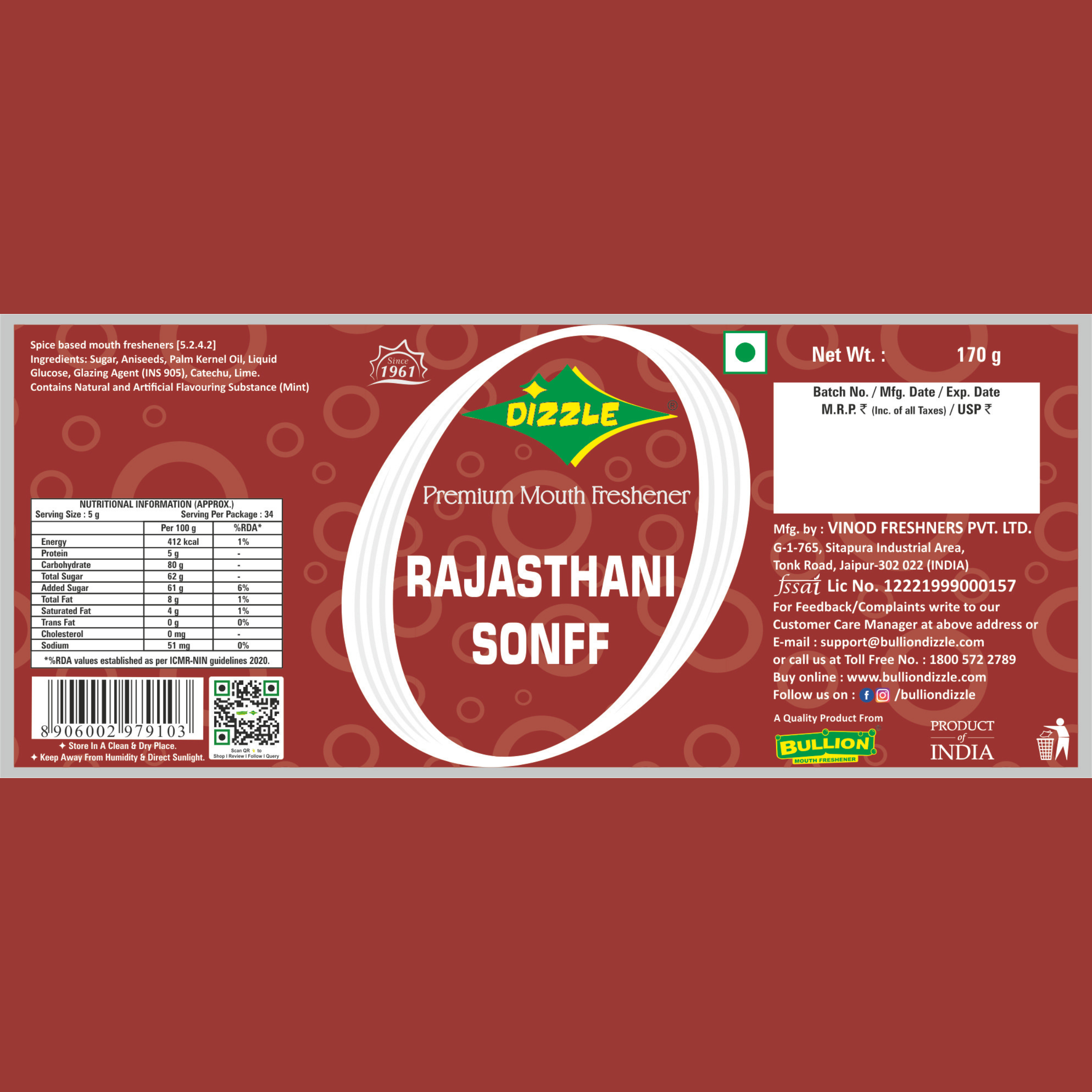 Dizzle Rajasthani Sonff (Choori)