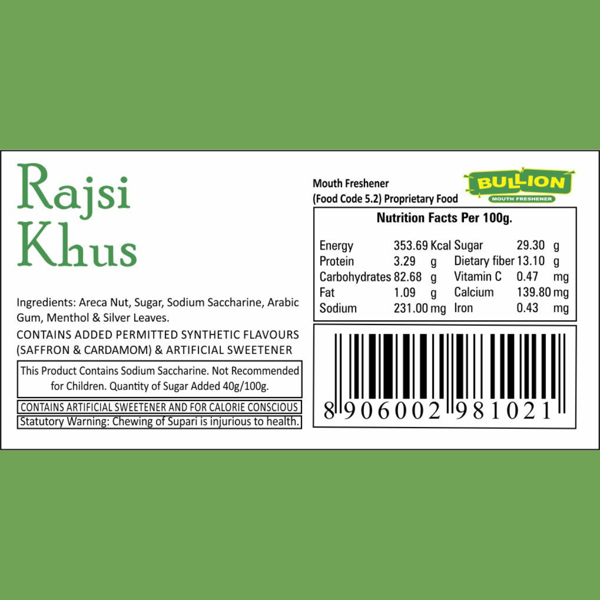 Bullion Rajsi Khus